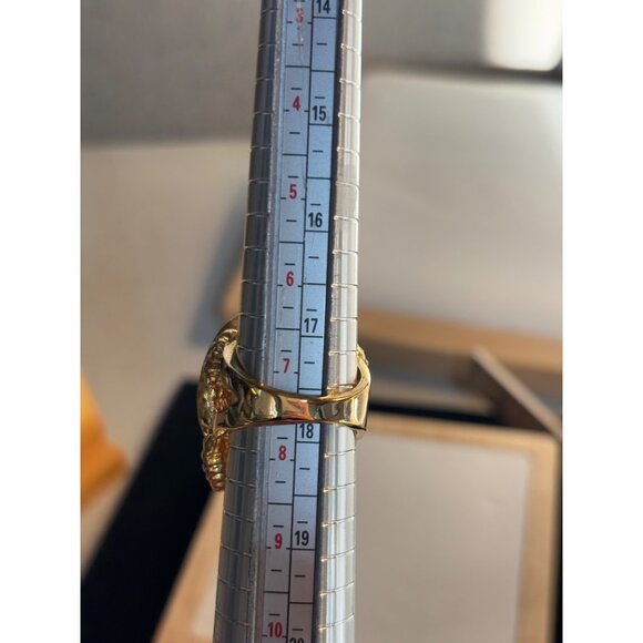 Gold Turtle Ring With Blue & Clear Crystals Adjustable Size 7 Fashion Jewelry Ac - Picture 4 of 16